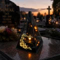 Znicz Lustrzany Lampion Solarny 3D Nadruk UV Dla Babci Elegancki
