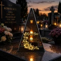 Znicz Lustrzany Lampion Solarny 3D Nadruk UV Dla Babci Elegancki