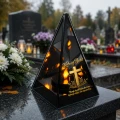 Znicz Lustrzany Lampion Solarny 3D Nadruk UV Dla Babci Elegancki