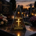 Znicz Lustrzany Lampion Solarny 3D Nadruk UV Dla Babci Elegancki