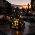 Znicz Lustrzany Lampion Solarny 3D Nadruk UV Dla Babci Elegancki