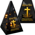 Znicz Lustrzany Lampion Solarny 3D Nadruk UV Dla Babci Elegancki
