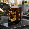 Znicz na Dzień TATY OJCA Lampion Solarny Lustrzany Nadruk UV Elegancki 3D