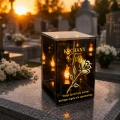 Znicz na Dzień TATY OJCA Lampion Solarny Lustrzany Nadruk UV Elegancki 3D