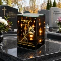 Znicz na Dzień TATY OJCA Lampion Solarny Lustrzany Nadruk UV Elegancki 3D