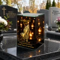 Znicz na Dzień TATY OJCA Lampion Solarny Lustrzany Nadruk UV Elegancki 3D