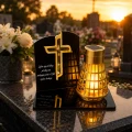 WIECZNY ZNICZ SOLARNY LED NA GRÓB MAMY TATY  MĘŻA ŻONY  EFEKT PŁOMIENIA