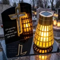 WIECZNY ZNICZ SOLARNY LED NA GRÓB MAMY TATY  MĘŻA ŻONY  EFEKT PŁOMIENIA