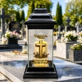 ZNICZ SZKLANY KAPLICZKA NOWOCZESNY ZNICZE Z DEDYKACJĄ KOCHANEMU TACIE TATY