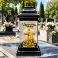ZNICZ SZKLANY KAPLICZKA NOWOCZESNY ZNICZE Z DEDYKACJĄ KOCHANEMU TACIE TATY