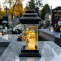 ZNICZ SZKLANY KAPLICZKA NOWOCZESNY ZNICZE Z DEDYKACJĄ KOCHANEMU TACIE TATY
