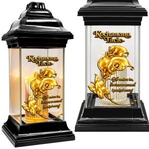 ZNICZ SZKLANY KAPLICZKA NOWOCZESNY ZNICZE Z DEDYKACJĄ KOCHANEMU TACIE TATY