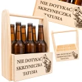 PREZENT DLA TATY NA DZIEŃ OJCA NOSIDŁO NA PIWO SKRZYNKA DREWNIANA TATA