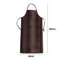 Fartuch Ochronny Do Grilla Kuchni Mocny z Ekoskóry Brązowy 100x60 cm