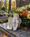 ZNICZ LAMPKA figurka nagrobna ANIOŁ OZDOBA NA GRÓB ANIOŁEK led ZŁOTY