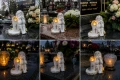 ZNICZ LAMPKA figurka nagrobna ANIOŁ OZDOBA NA GRÓB ANIOŁEK led ZŁOTY