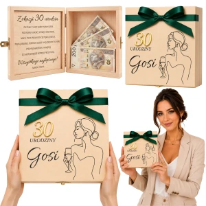 Pudełko Na Pieniądze Na 30 Urodziny Dla Kobiety Personalizowane Wstążka
