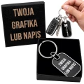 BRELOK FIRMOWY Z LOGO GRAWEREM W PUDEŁKU PREZENT DLA PRACOWNIKA KLIENTA B2B