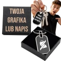 BRELOK FIRMOWY Z LOGO GRAWEREM W PUDEŁKU PREZENT DLA PRACOWNIKA KLIENTA B2B