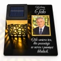 ZNICZ SOLARNY ZE ZDJĘCIEM dekoracja na grób podstawka na Cmentarz SOLAR