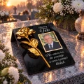 WIECZNA RÓŻA ZNICZ ZE ZDJĘCIEM dekoracja na grób podstawka na Cmentarz