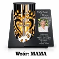 Znicz solarny LED METALOWY ze zdjęciem na grób DLA TATY MAMY BABCI DZIADKA