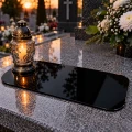Podstawka pod Znicze na Grób Czarna Duża akryl 30x14 cm Antypoślizgowa