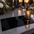 Podstawka pod Znicze na Grób Czarna Aluminiowa Duża 49,5 x 23 cm połysk