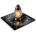 Podstawka Pod Znicz Podkładka Czarna Znicze na grób 18 x 18 cm Grawerowana