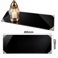 Podstawka pod Znicze na Grób Aluminiowa Czarna 49,5x23 cm Połysk Narożniki