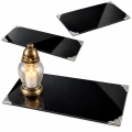 Podstawka pod Znicze na Grób Aluminiowa Czarna 49,5x23 cm Połysk Narożniki