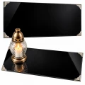 Podstawka pod Znicze na Grób Aluminiowa Czarna 49,5x23 cm Połysk Narożniki
