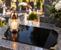 Podstawka pod Znicze na Grób Aluminiowa Czarna 49,5x23 cm Połysk Narożniki