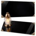 Podstawka pod Znicze na Grób Aluminiowa Czarna 49,5x23 cm Połysk Narożniki