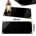 Podstawka pod Znicze na Grób Aluminiowa Czarna 49,5x23 cm Połysk Narożniki