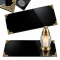 Podstawka pod Znicze na Grób Aluminiowa Czarna 49,5x23 cm Połysk Narożniki