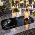 Podstawka pod Znicze na Grób 30x14 cm Czarna Grawer Napis Personalizowana