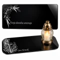 Podstawka pod Znicze na Grób 30x14 cm Czarna Grawer Napis Personalizowana