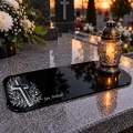 Podstawka pod Znicze na Grób 30x14 cm Czarna Grawer Napis Personalizowana