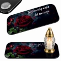 Podstawka Pod Znicze Na Grób 30x14 Czarna Personalizowana Napis UV