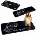 Podstawka Pod Znicze Na Grób 30x14 Czarna Personalizowana Napis UV