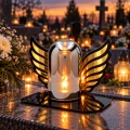 Znicz LED na Grób Skrzydła Anioła Statuetka Cmentarna Lampion