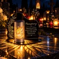 ZNICZ SOLARNY LED na grób LAMPKA SOLARNA Na Cmentarz Ażurowy z krzyżem