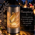 ZNICZ SOLARNY LED na grób LAMPKA SOLARNA Na Cmentarz Ażurowy z krzyżem