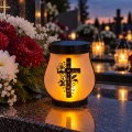 UV-178-W1   Znicz solarny LED na grób lampion z różą i krzyżem ciepłe światło PAMIĘTMY (1).png