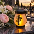 UV-178-W1   Znicz solarny LED na grób lampion z różą i krzyżem ciepłe światło PAMIĘTMY (2).png