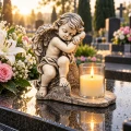 PODEST-O1-G-ŚWIEC Znicz solarny LED z aniołem na grób duży śpiący aniołek figura 32 cm Swieczka(2).png