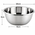 Miska Kuchenna Stalowa Nierdzewna 20 cm Głęboka Metalowa do Sałatek Ciasta