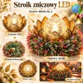 Stroik na Grób Znicz Solarny LED Kula Latarenka Lampion Wianek na Cmentarz 30 cm