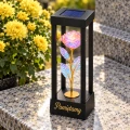 LAS-348-RÓŻA     Znicz solarny na grób LED wieczna róża Pamiętamy czarny lampion 27 cm (1).png